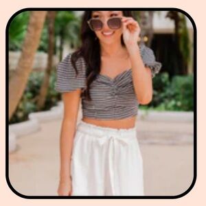 Pink Lilly gingham black and white top. Brand new!